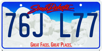 SD license plate 76JL77