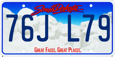 SD license plate 76JL79