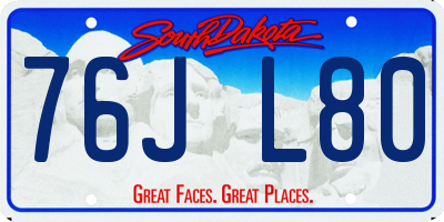 SD license plate 76JL80