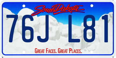 SD license plate 76JL81