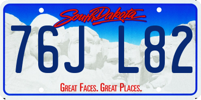 SD license plate 76JL82