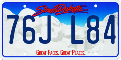 SD license plate 76JL84