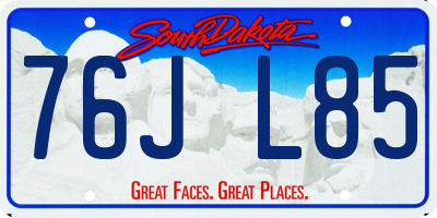 SD license plate 76JL85