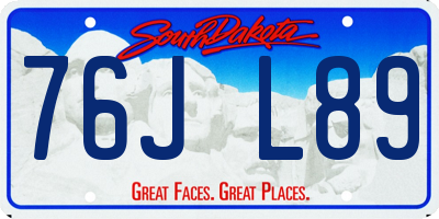 SD license plate 76JL89