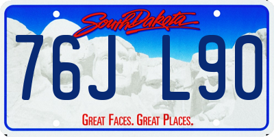 SD license plate 76JL90