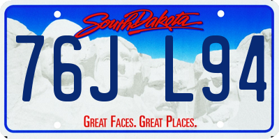 SD license plate 76JL94