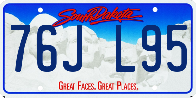 SD license plate 76JL95