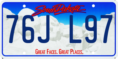SD license plate 76JL97