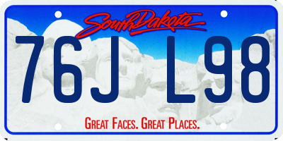 SD license plate 76JL98