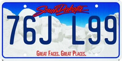 SD license plate 76JL99