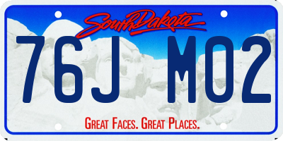 SD license plate 76JM02