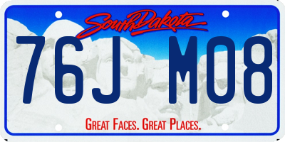SD license plate 76JM08