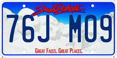 SD license plate 76JM09