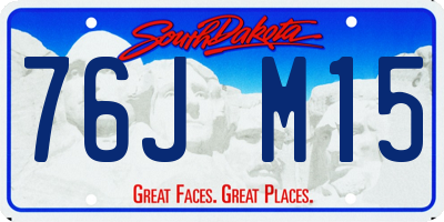SD license plate 76JM15