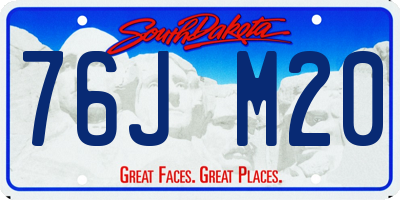 SD license plate 76JM20
