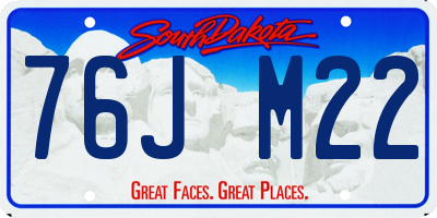 SD license plate 76JM22
