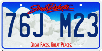 SD license plate 76JM23