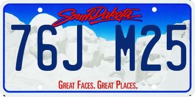 SD license plate 76JM25