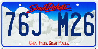 SD license plate 76JM26