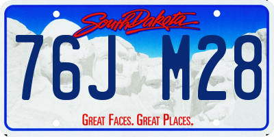 SD license plate 76JM28