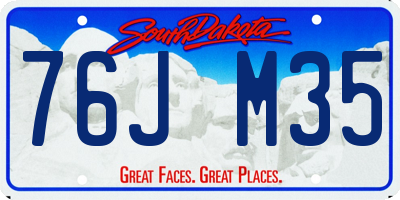 SD license plate 76JM35