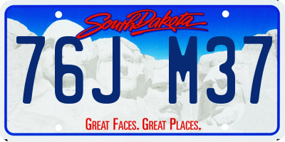 SD license plate 76JM37