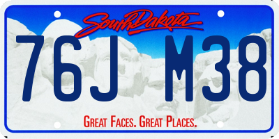 SD license plate 76JM38