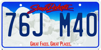 SD license plate 76JM40