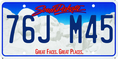 SD license plate 76JM45