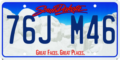 SD license plate 76JM46