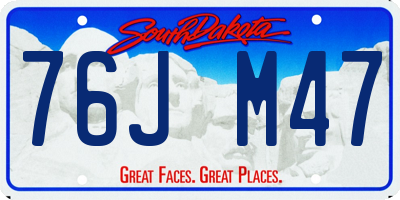 SD license plate 76JM47