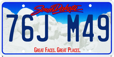 SD license plate 76JM49