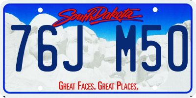 SD license plate 76JM50