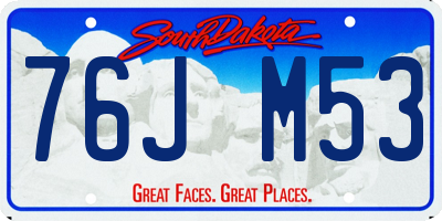 SD license plate 76JM53