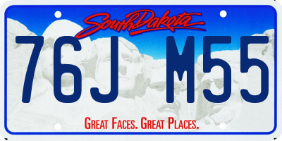 SD license plate 76JM55