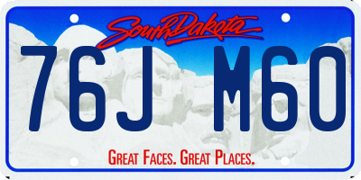 SD license plate 76JM60