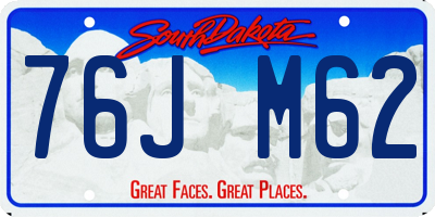 SD license plate 76JM62