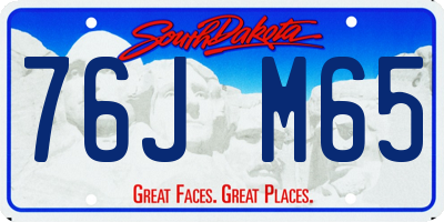 SD license plate 76JM65