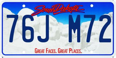 SD license plate 76JM72