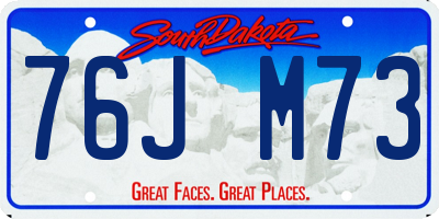 SD license plate 76JM73