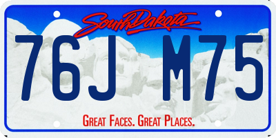 SD license plate 76JM75