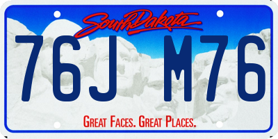 SD license plate 76JM76