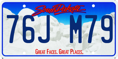 SD license plate 76JM79