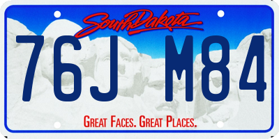 SD license plate 76JM84