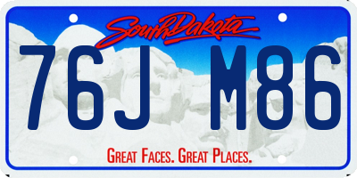 SD license plate 76JM86