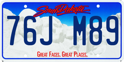 SD license plate 76JM89