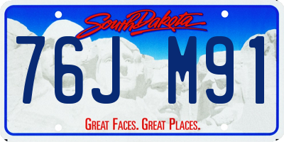 SD license plate 76JM91