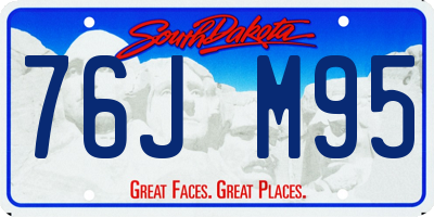 SD license plate 76JM95