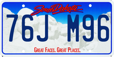 SD license plate 76JM96