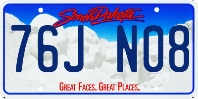 SD license plate 76JN08